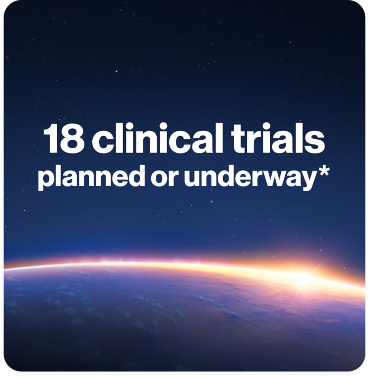18 clinical trials planned or underway*